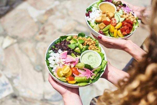 Wild Coast and Greek Goddess salads