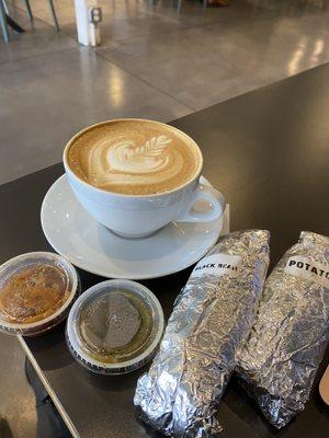 Latte, tacos