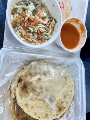 Fried Pork, Cheese and Beans Pupusa