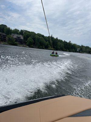 Tubing on Lake Harmony.