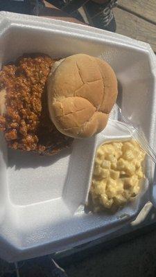 Sloppy Joe and homemade Mac salad