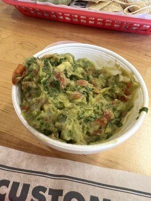 Not fresh (and somewhat sour tasting) guacamole.