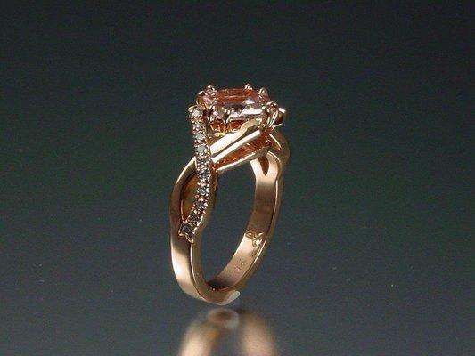 Custom Rose Gold & Morganite Engagement Ring