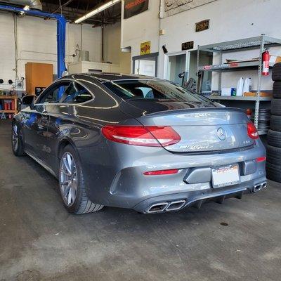 Mercedes Benz C63 AMG lowering plus Dinan control arms