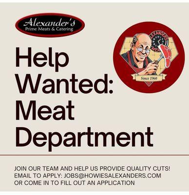 Experienced meat cutters, join our team!