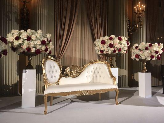 Gold chaise couch