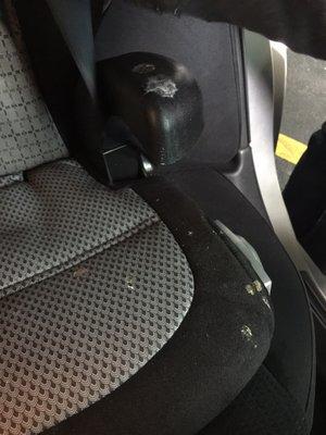 What looked like bird poop on the handle and seat