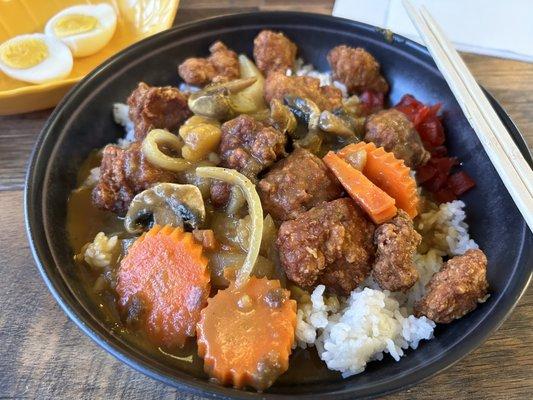 Chicken karaage curry rice, Boiled Egg