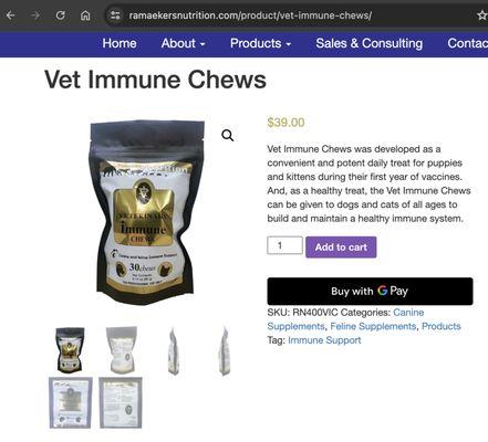 Vet Immune Chews $64