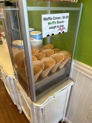 Fill a waffle cone as much as you would like for a set price of $4.99.