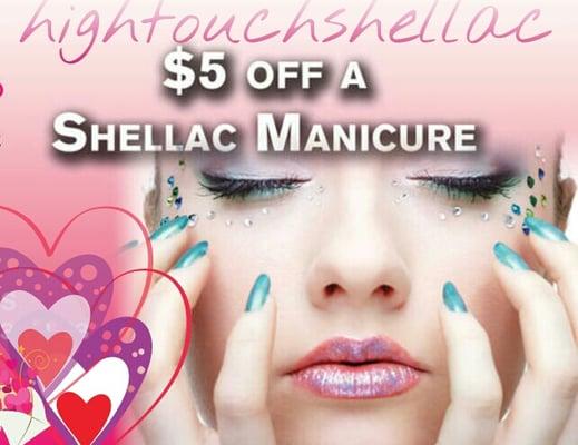 $5 Off Shellac Manicure when you present this coupon