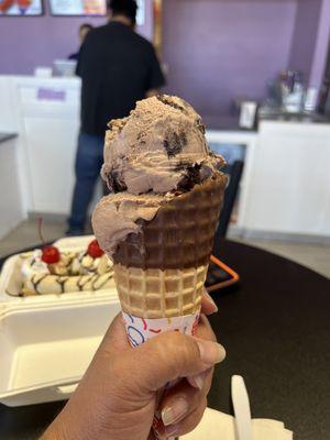 Ferrero Rocher & Chocolate Oreo Waffle Cone