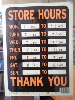 Opening hours