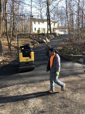 Compacting driveway