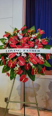 A bouquet for Dad, from his daughters with beautiful heart-shaped flowers!