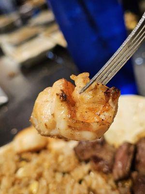 A Shrimp on a fork.