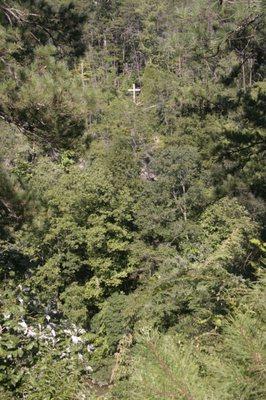 The cross from one of the cabins back porches.