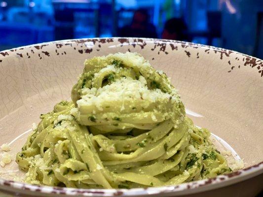 Tagliolini with Basil Pesto