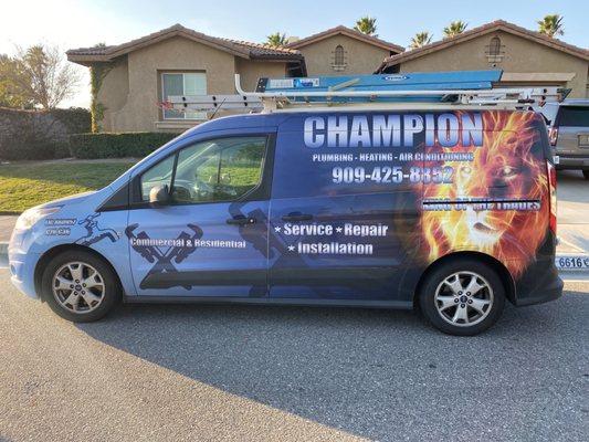 One of Champion HVAC Service Vans