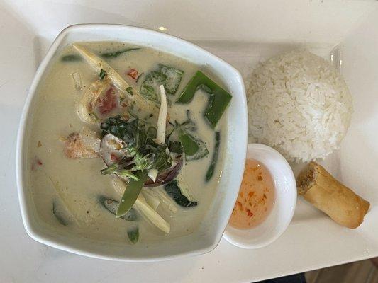 Green Curry with shrimp.