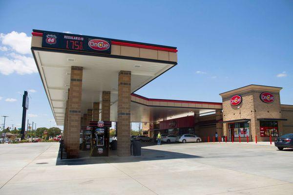 OnCue is a convenience store chain offering a selection of beverages, fresh food, fuel and clean restrooms.