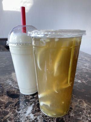 Durian Smoothie & Coconut Sugarcane