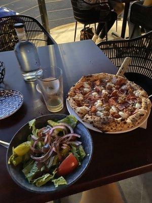 House Salad and 10" Franco Palma Pizza.