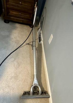 Vacuum prior to cleaning the carpet