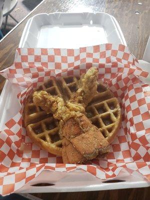 Fried lobster and waffles