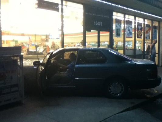 76 year old drunk driver crashed into 711 on May 25th 2011 at around 9:30pm.. Good thing nobody was hurt