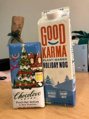 Vegan nog and chocolate!