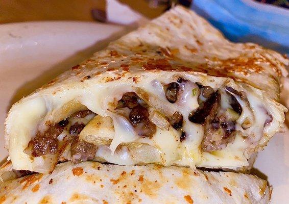 The Don Cuervo Steak Quesadilla. Customized: Steak, Cheese, and Grilled Onions only.