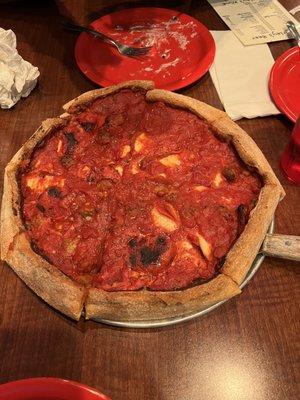 Deep dish pizza