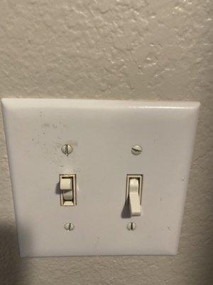 Light switch supposed wiped down during deep clean