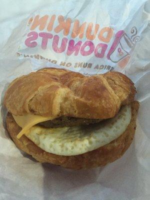 Sausage, egg and cheese croissant