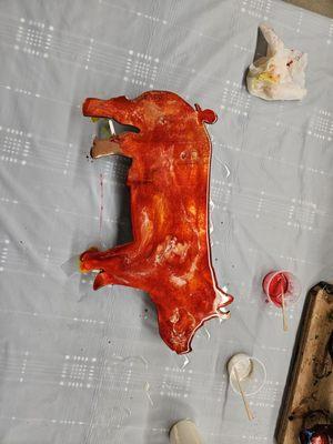 Resin Pour of a Pig