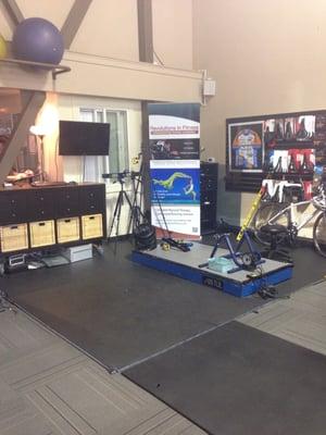 Where some of the magic takes place.. Bike fit area.