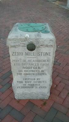 Zero Mile Stone in Norfolk Virginia