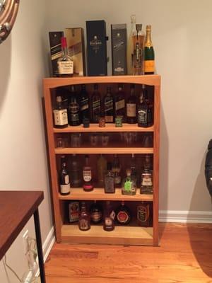 Repurposed bar bookshelf!