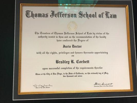 Thomas Jefferson School of Law Degree. Criminal Defense Attorney