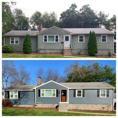 Before & After - James Hardie Fiber Cement Siding - Bellingham, MA