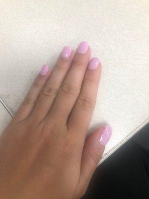 Dip pink manicure