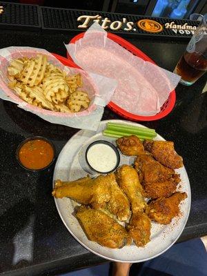 Spicy lemon pepper and chili lime wing combo