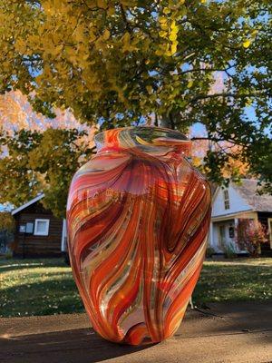 Vase inspired by fall foliage.