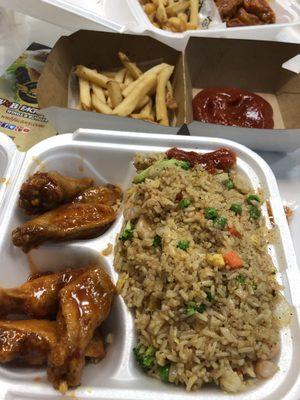 Thai Chili wings and shrimp fried rice