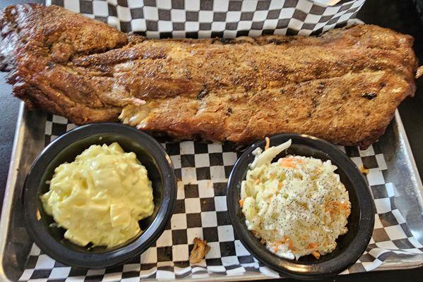 Rack of ribs, tator salad, coleslaw...