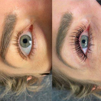 Lash lift and tint before/after