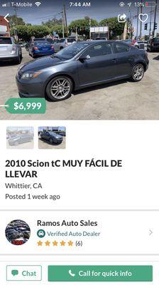 2010 Scion from their offer up page.