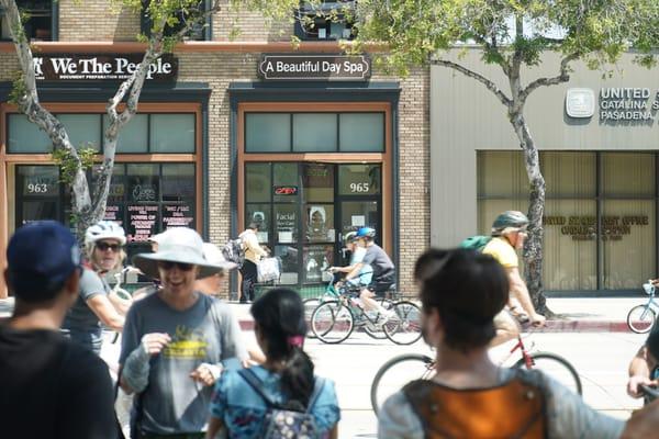 A Beautiful Day Spa Store front during CicLAvia week!