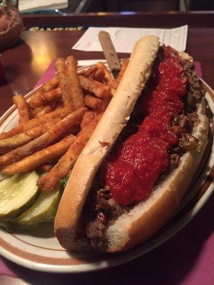 210 cheesesteak with seasoned fries